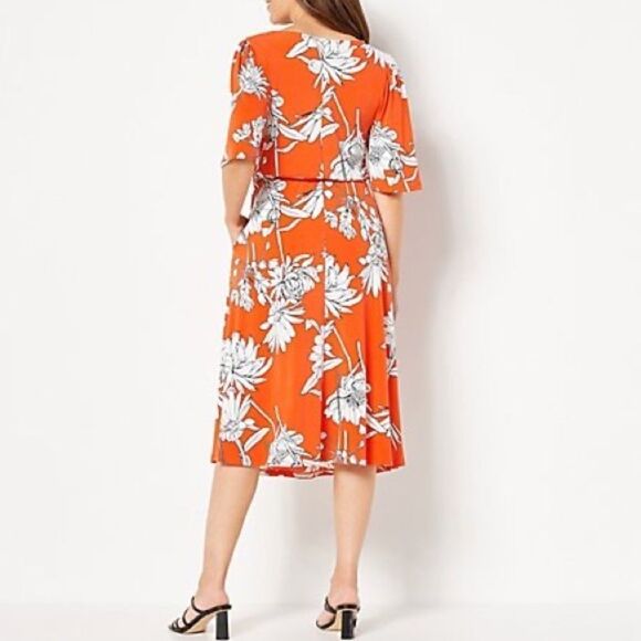 Girl With Curves Regular Knit Midi Dress with Flutter Sleeve - Picture 2 of 4